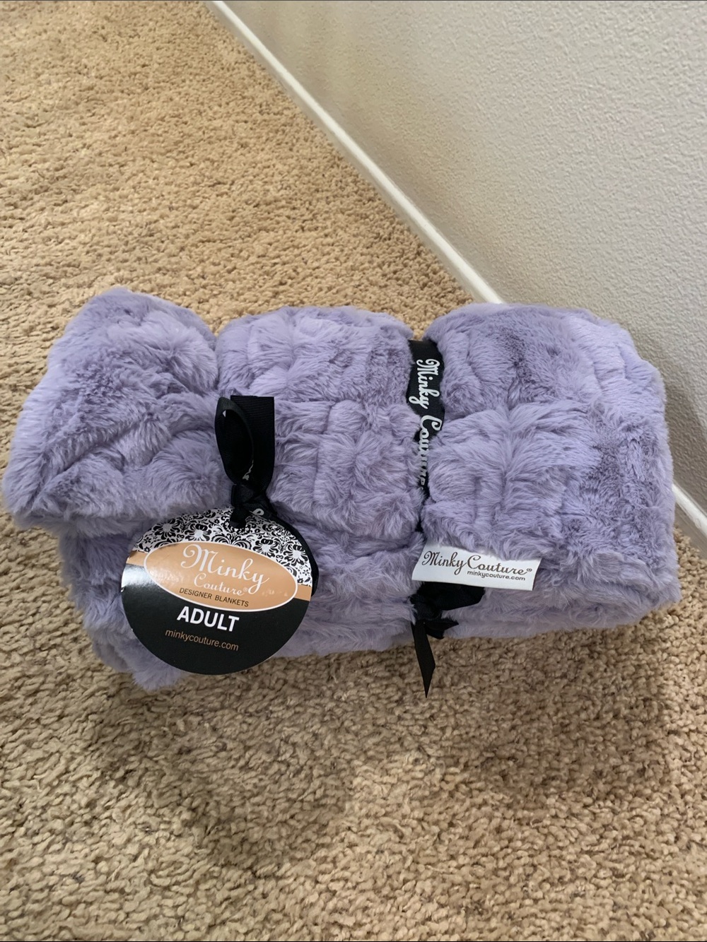 NEW MINKY COUTURE Lavender adult cozy Blanket